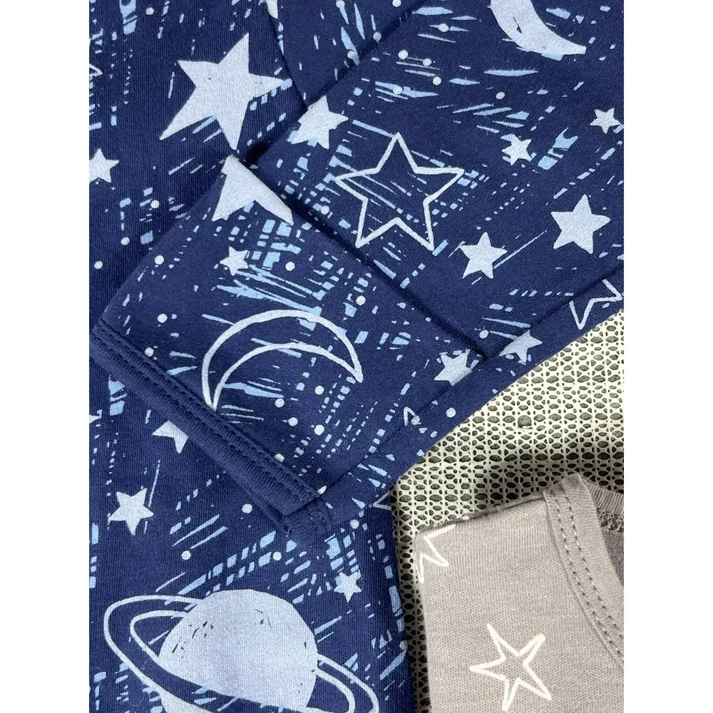 Unnivoll Baby Sleep Sack 6-12 Months Long Sleeve 100% Cotton Blue/Grey